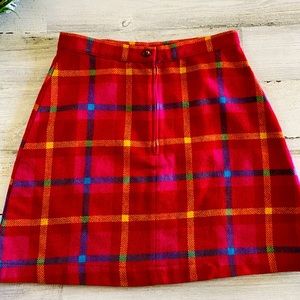 united colors of benetton retro plaid skirt